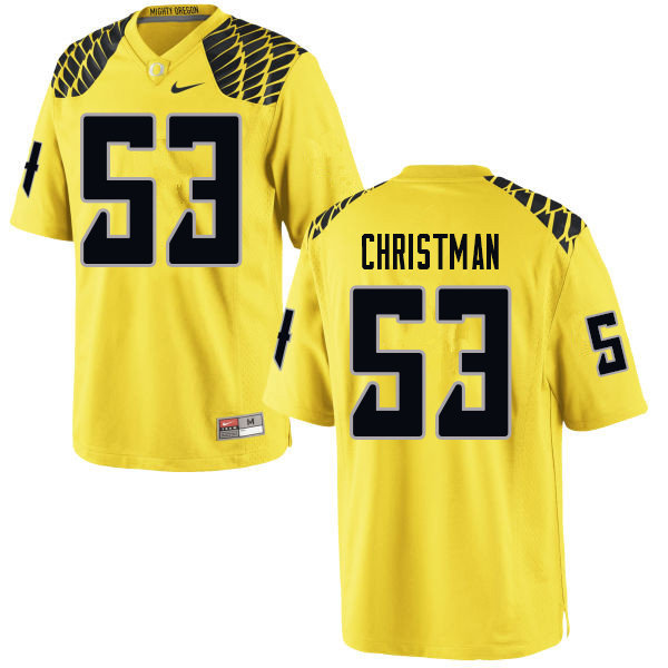 Men #53 Matt Christman Oregn Ducks College Football Jerseys Sale-Yellow